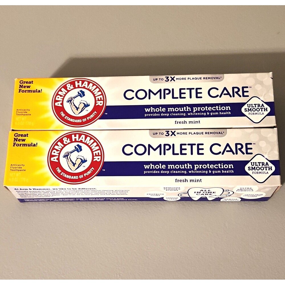 2 Arm & Hammer Complete Care Whole Mouth Protection Fresh Mint 6oz Exp 9/2027